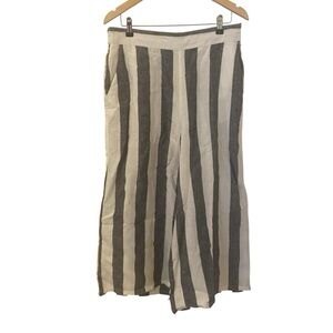 Catherine Malandrino Womens 100% Linen Striped Palazzo Pants